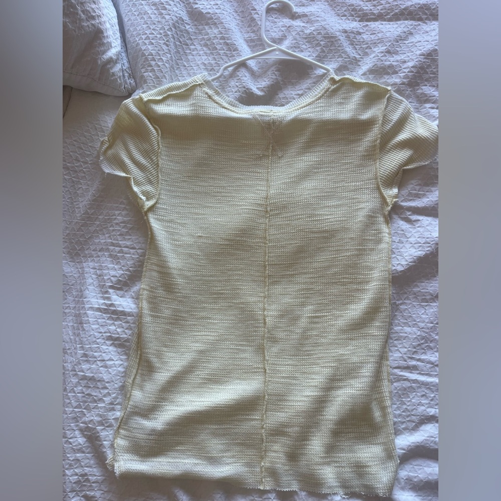 Free People Distressed Waffle Tee